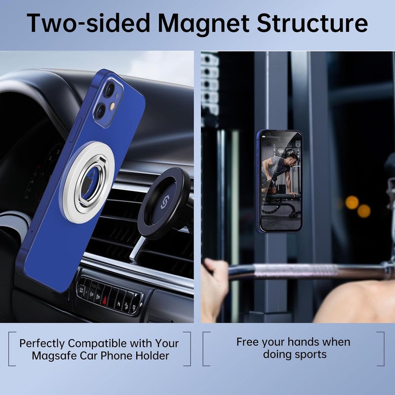 Syncwire Magnetic Phone Ring Holder for MagSafe, 360° Rotation Cell Phone Grip Stand Finger Ring Kickstand Two-Sided Magnet Compatible with iPhone 17 Pro Max 16 15 14 13 12 MagSafe Accessories - Image 5